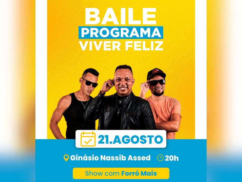 Prefeitura de Cardoso Moreira promove Baile do Programa Viver Feliz no Ginásio Nassib Assed