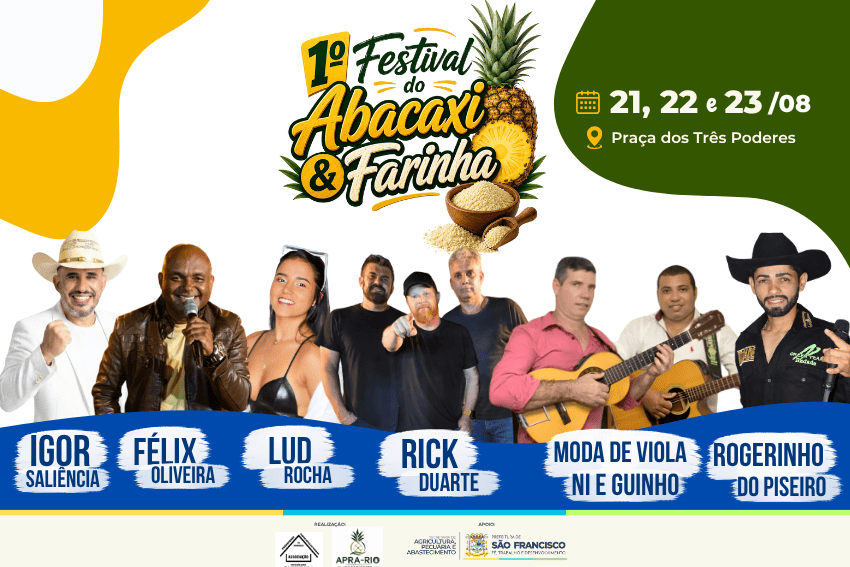 Festival do Abacaxi e Farinha agita São Francisco neste fim de semana