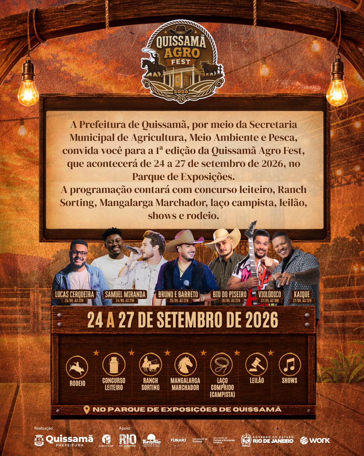 🏇 *VEM AÍ A PRIMEIRA QUISSAMÃ AGRO FEST*